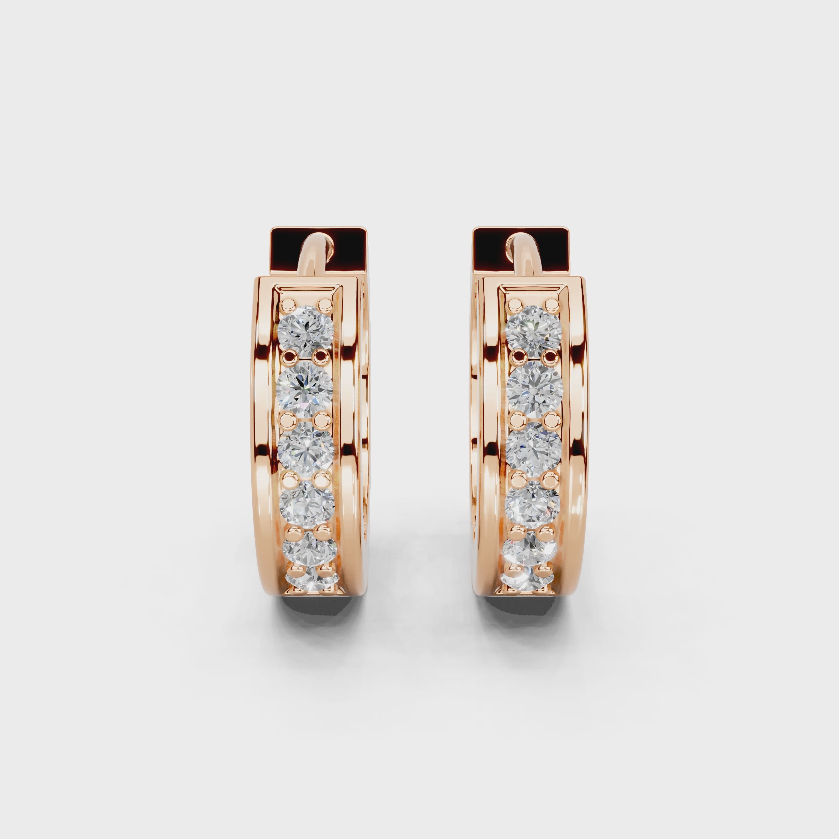 Channel Huggie Hoop Earrings