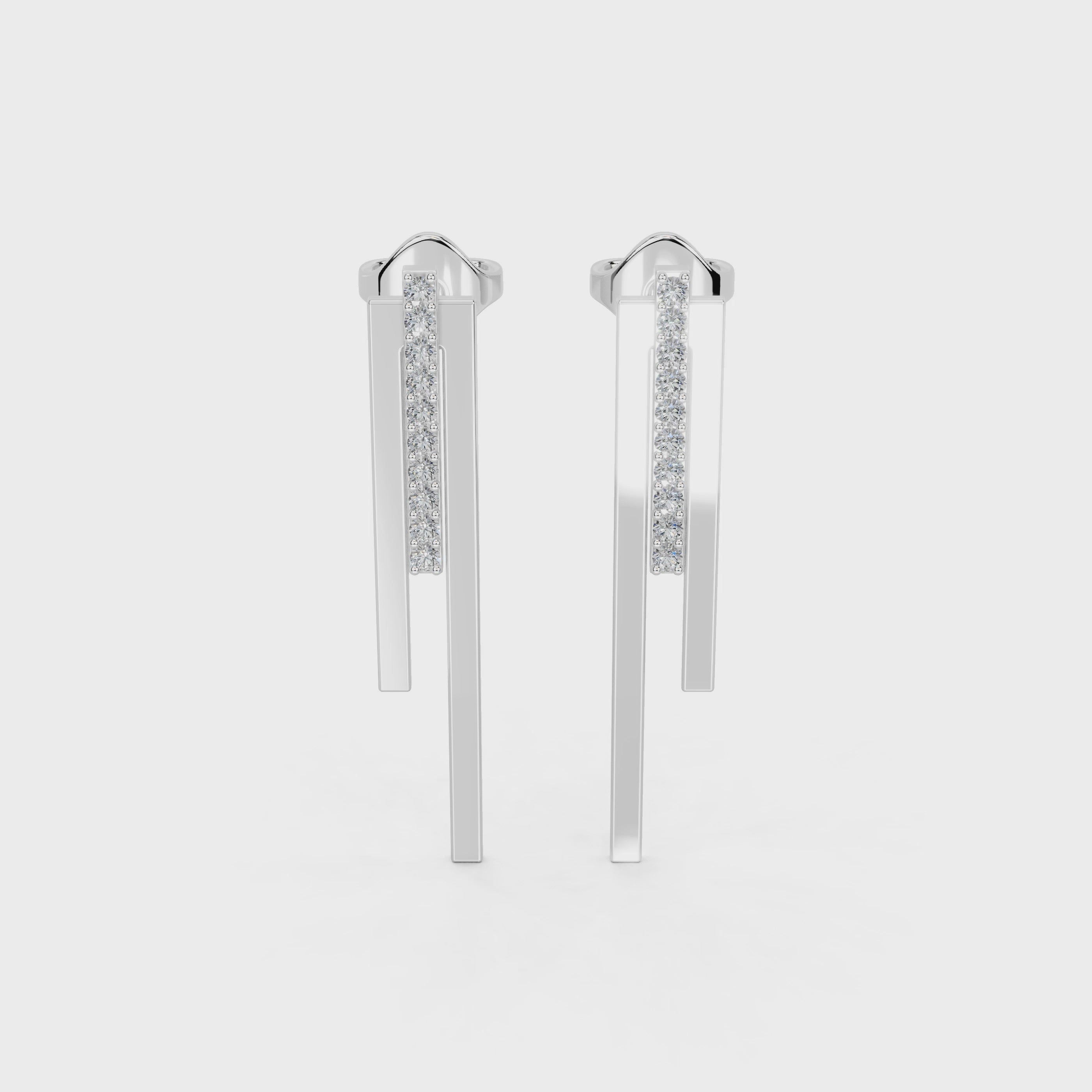 Diamond Bar Drop Earrings