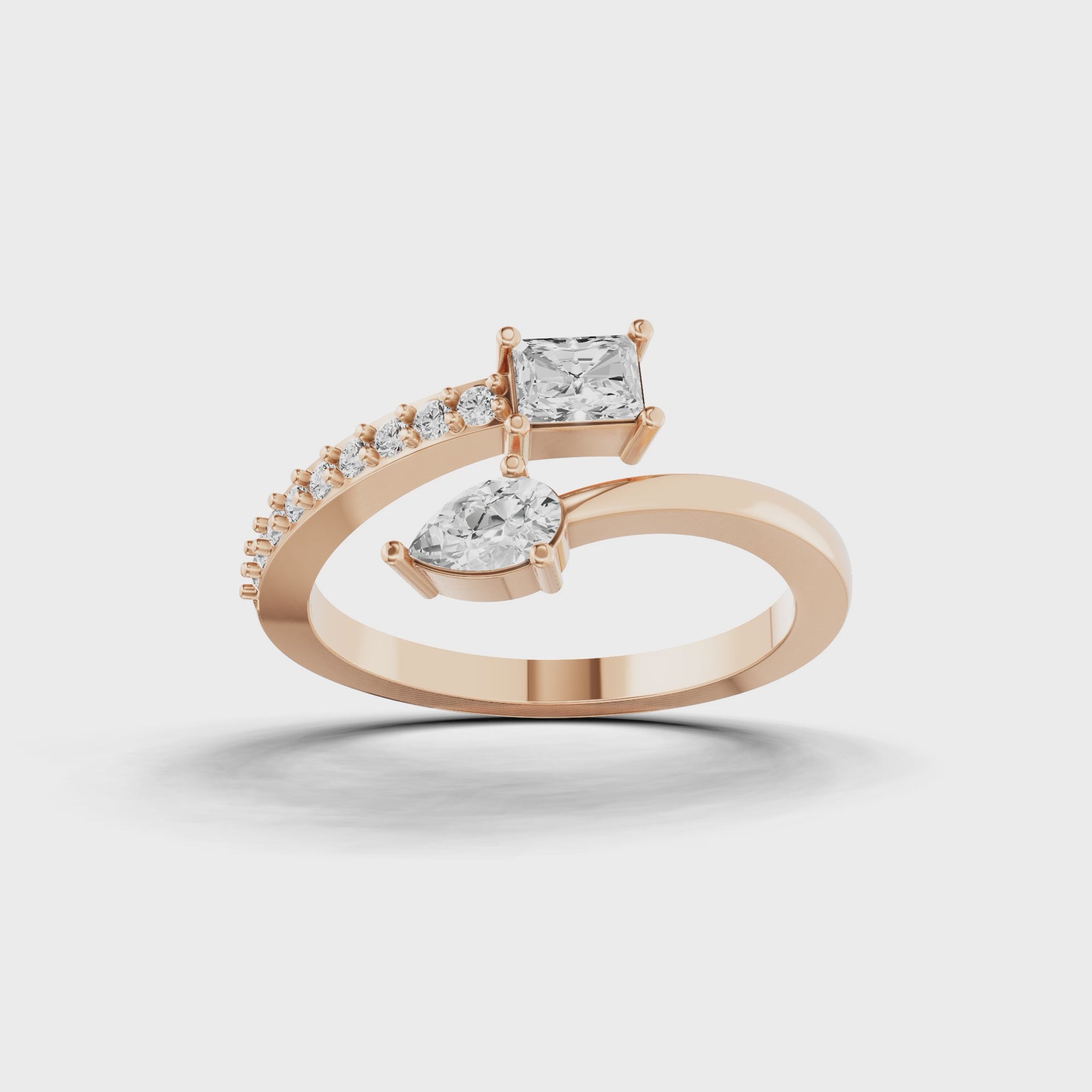 Pear and Radiant Wrap Ring