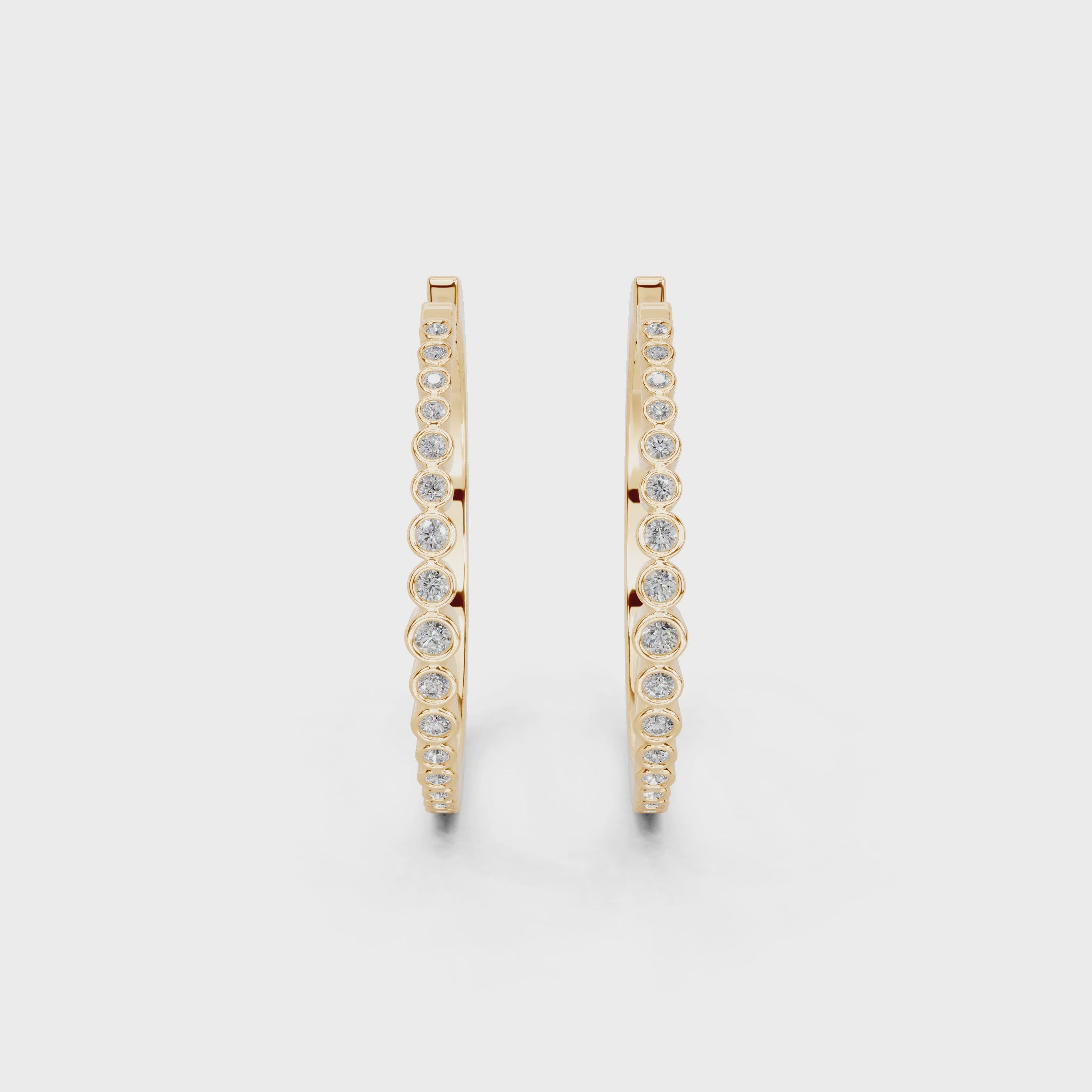 Graduating Bezel Hoop Earrings