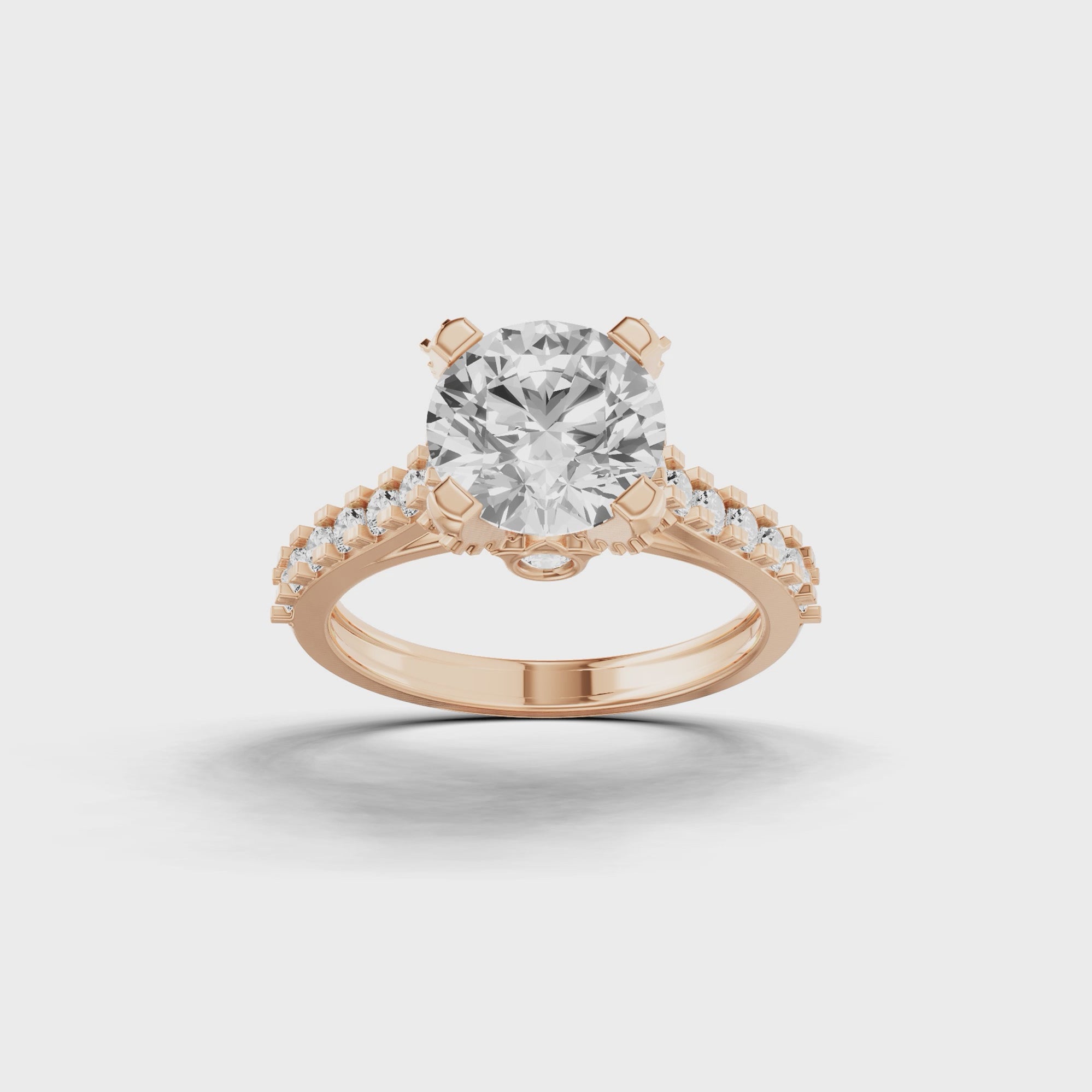 Wide Set Round Engagement Ring