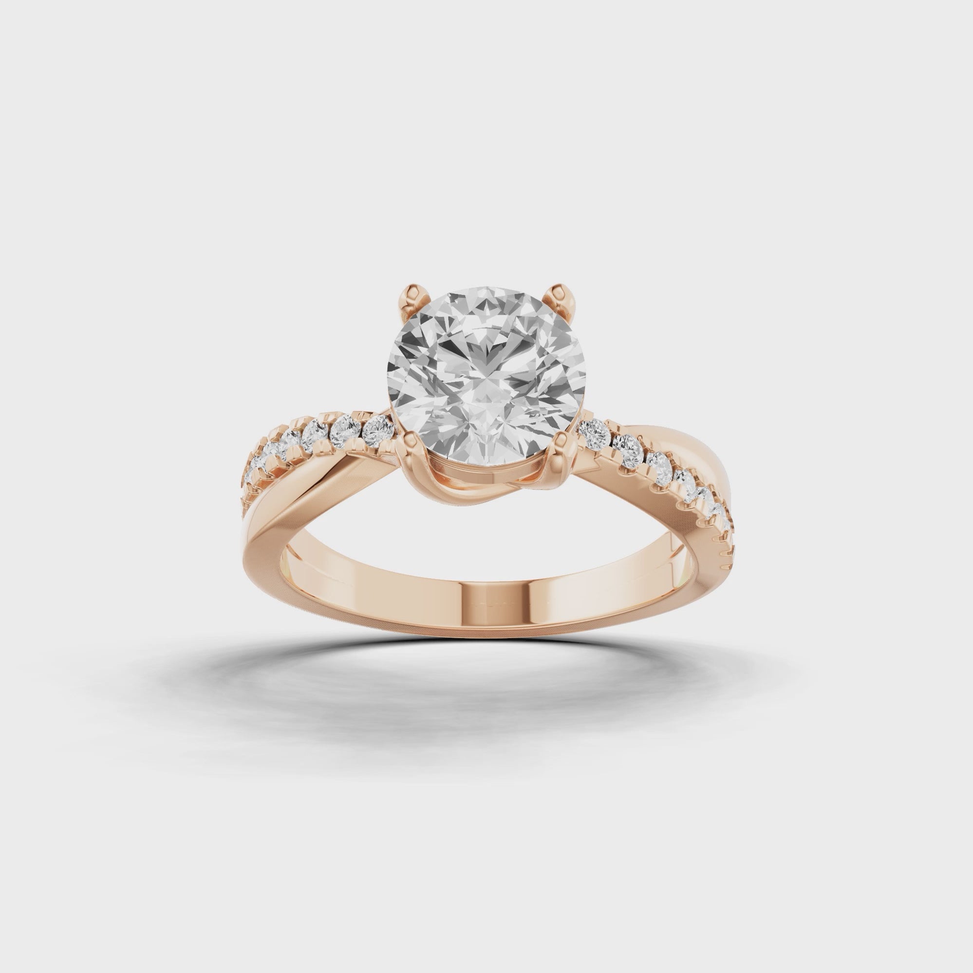 Round Twisted Engagement Ring