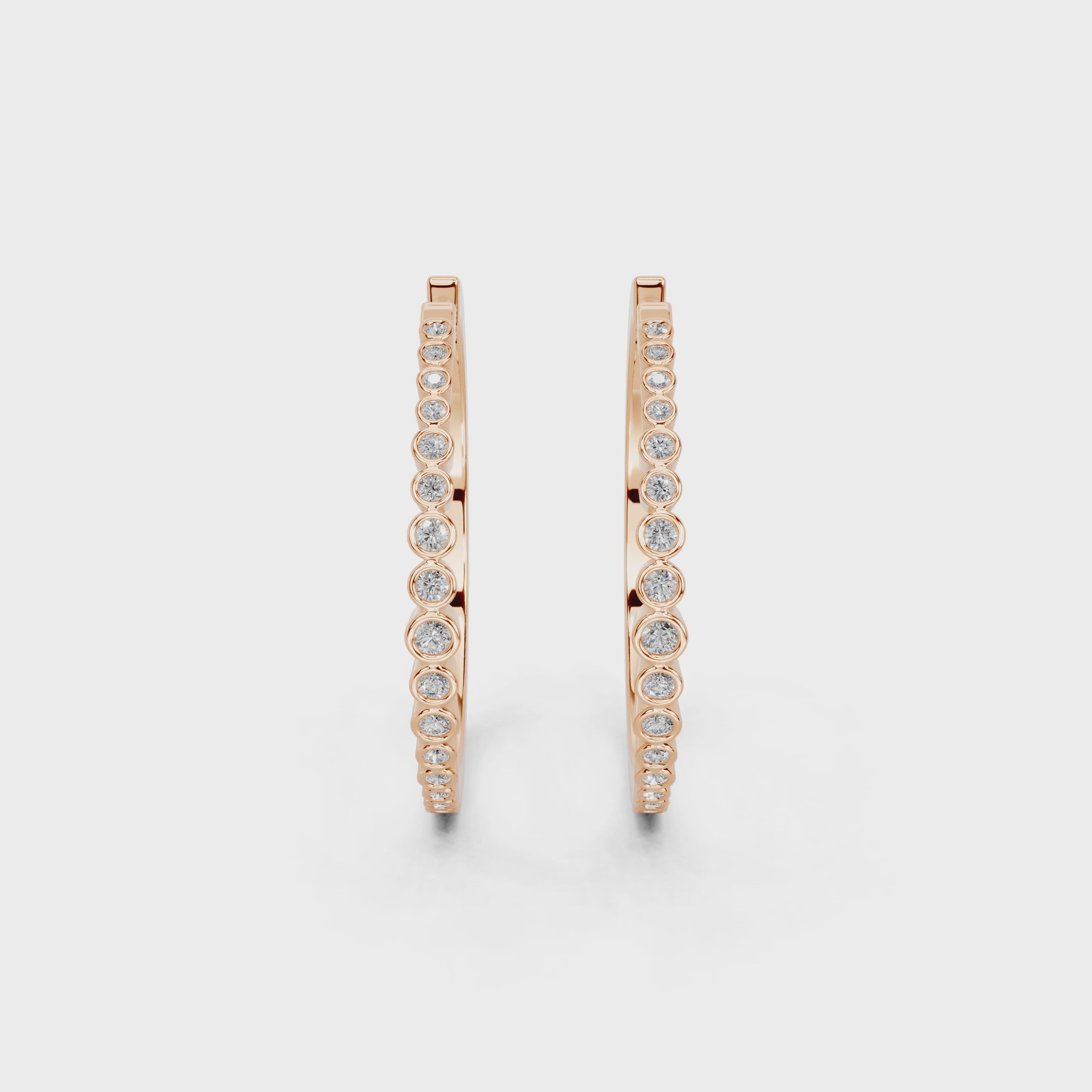 Graduating Bezel Hoop Earrings