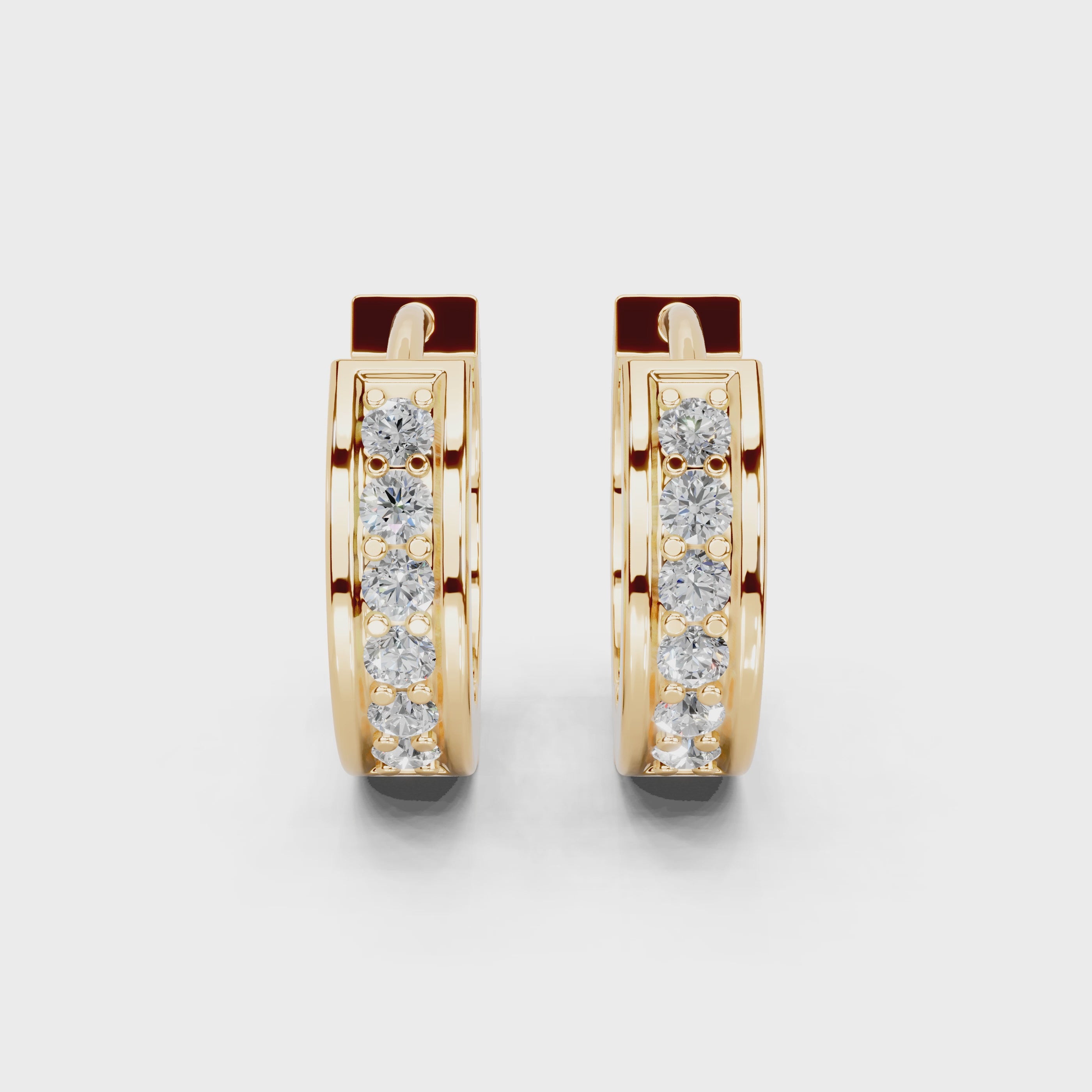 Channel Huggie Hoop Earrings