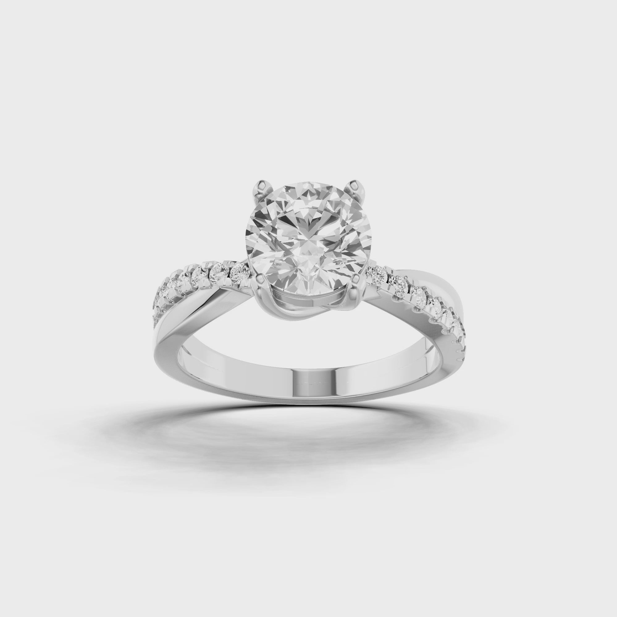 Round Twisted Engagement Ring